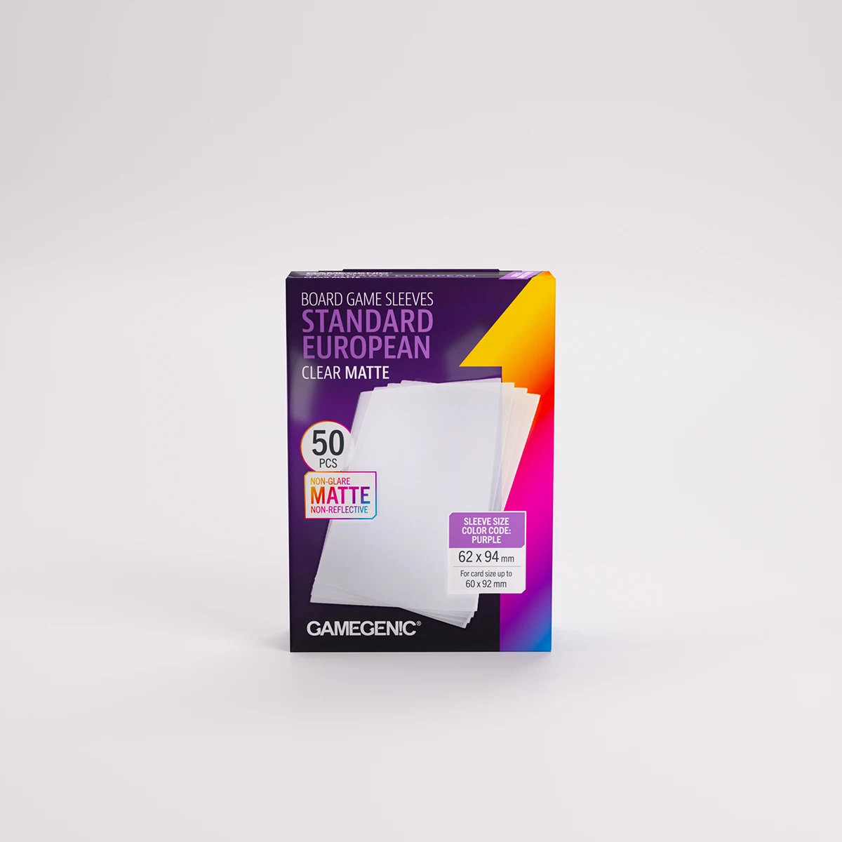 MATTE Standard European-Sized Sleeves 62 x 94 mm • Clear