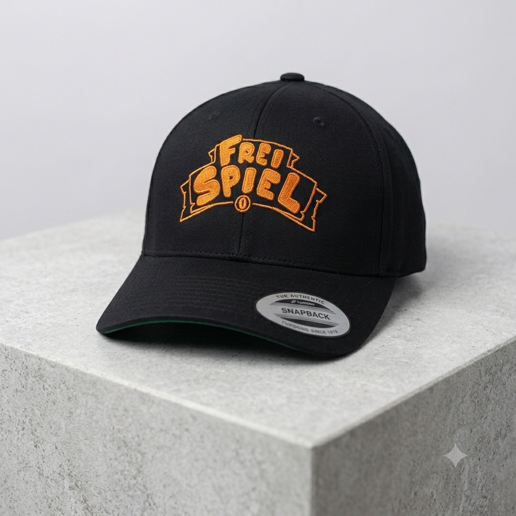 FreiSpiel Snapback Cap – Schwarz/Orange